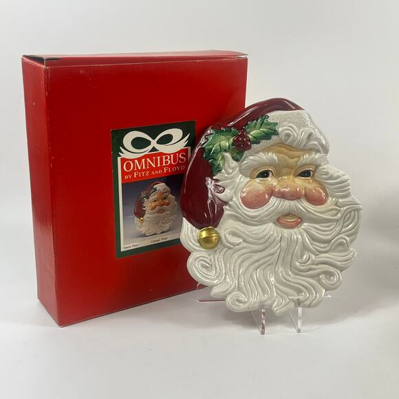 Fitz & Floyd Santa Claus Plate Salt Pepper Shakers Holiday Christmas Tableware - Picture 2 of 16